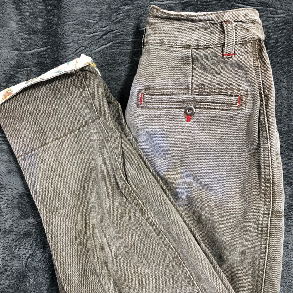 Vintage Brown Pleated Tapered Jeans Womens 9/10‎